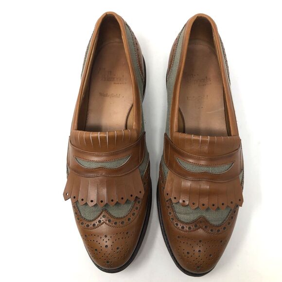Allen Edmonds Wakefield Loafers Mens Size 9 D VTG Linen Leather Kiltie Classics - Picture 5 of 15